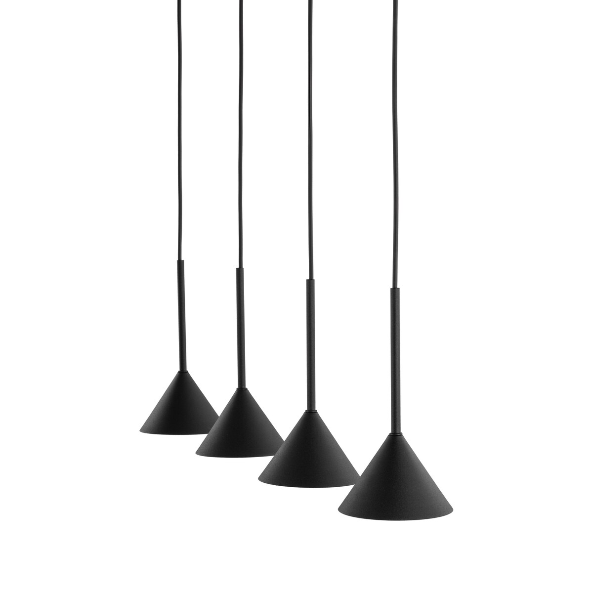Lampa wisząca TK Lighting CONO BLACK MINI 10305 czarna 4xGU10 regulowana wysokość nowoczesna do kuchni i salonu