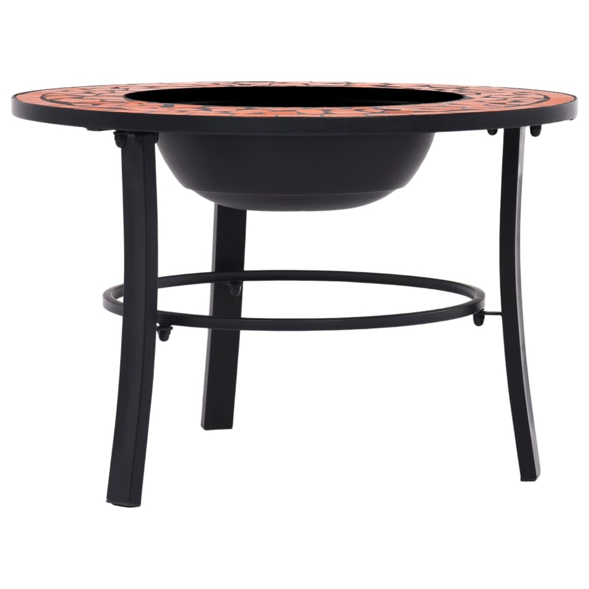 vidaXL Palenisko z mozaiką, terakota, 68 cm, ceramika