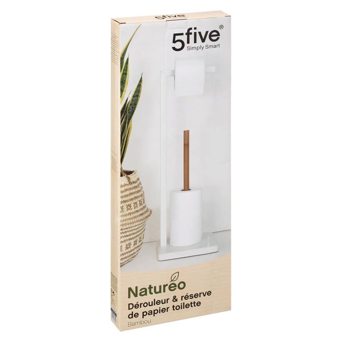 Stojak na papier toaletowy z zapasem NATURELO, metalowy