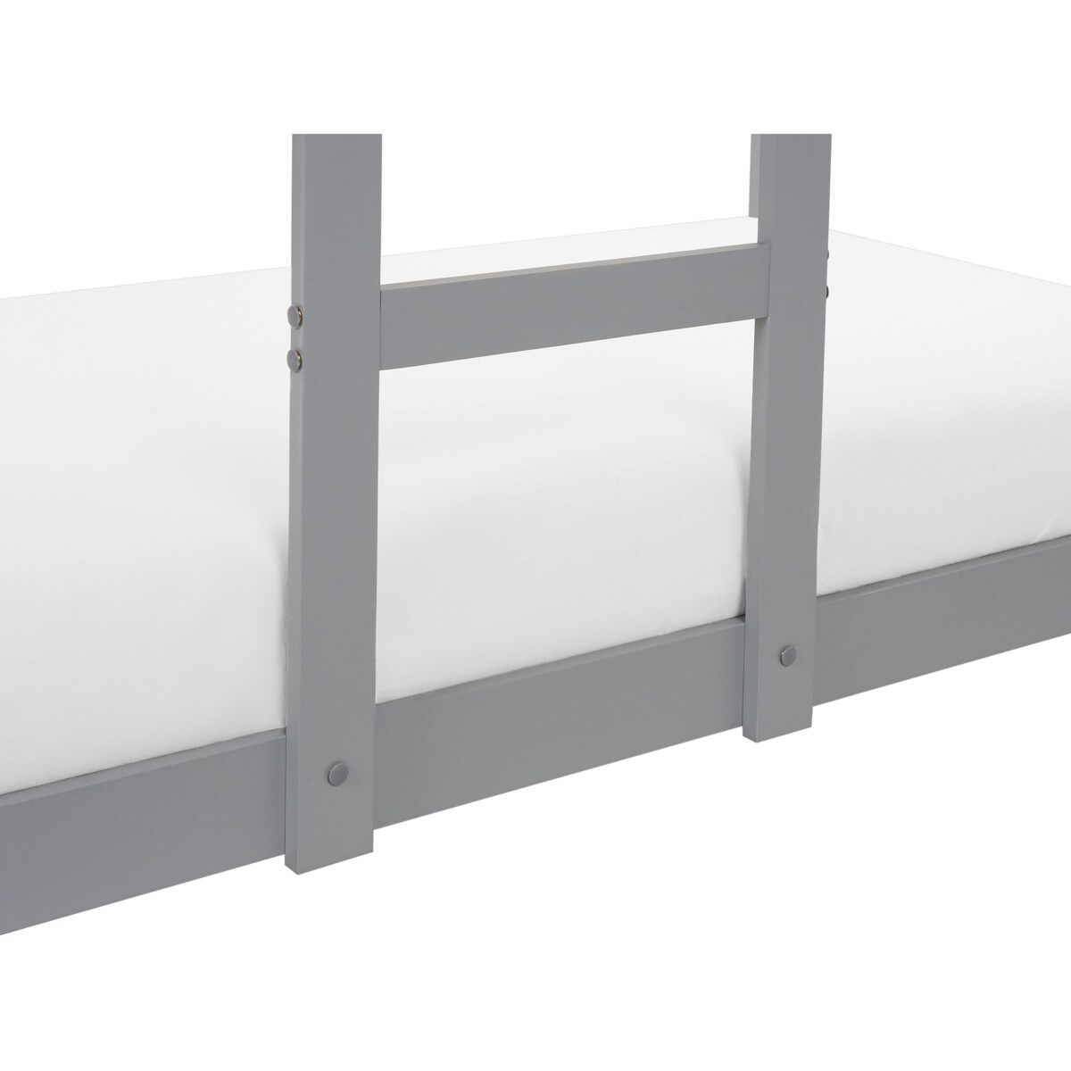 Łóżko piętrowe dziecięce domek drewniane 90 x 200 cm szare LABATUT