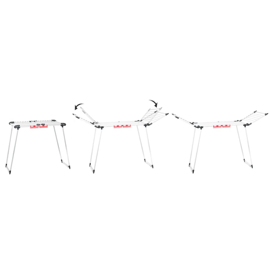 Suszarka na pranie do ubrań bielizny stojąca rozkładana teleskopowa 27m Massido Lydia biała