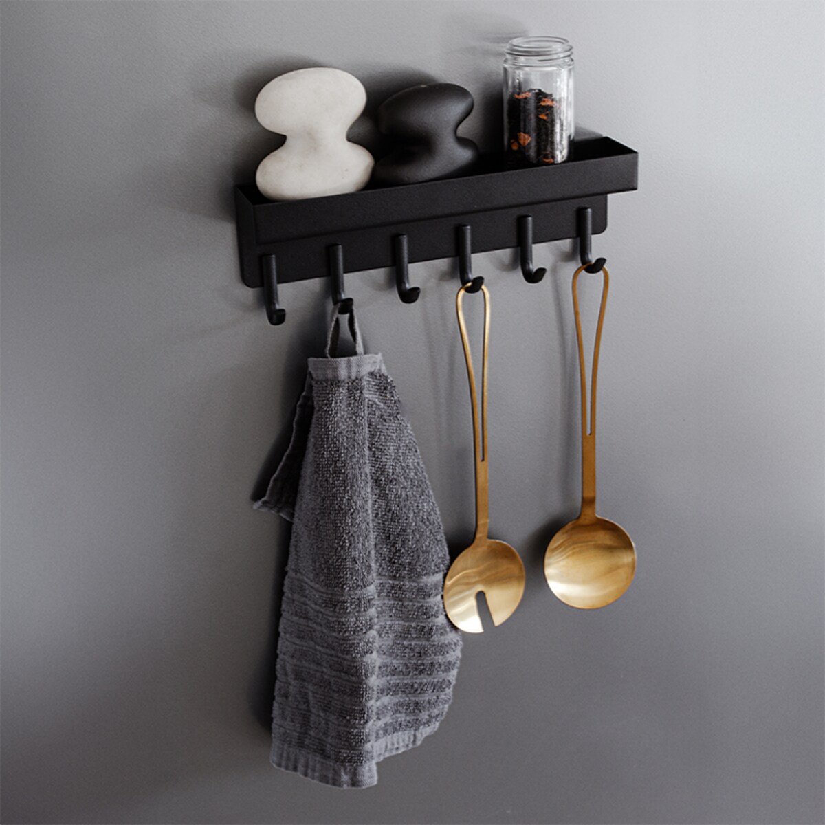 Wieszak ścienny z półką na klucze akcesoria metalowy loft