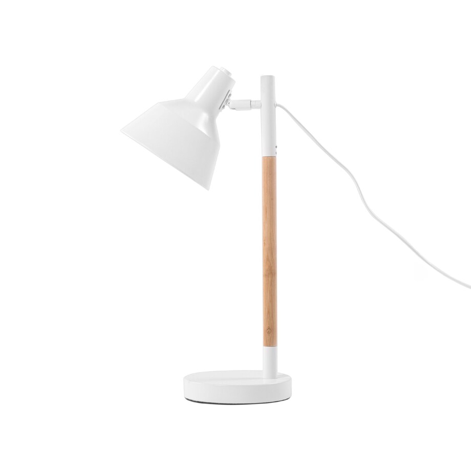 Lampa biurkowa regulowana metalowa biała ALDAN