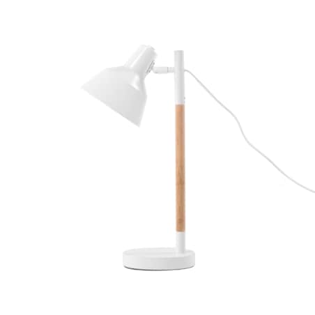 Lampa biurkowa regulowana metalowa biała ALDAN