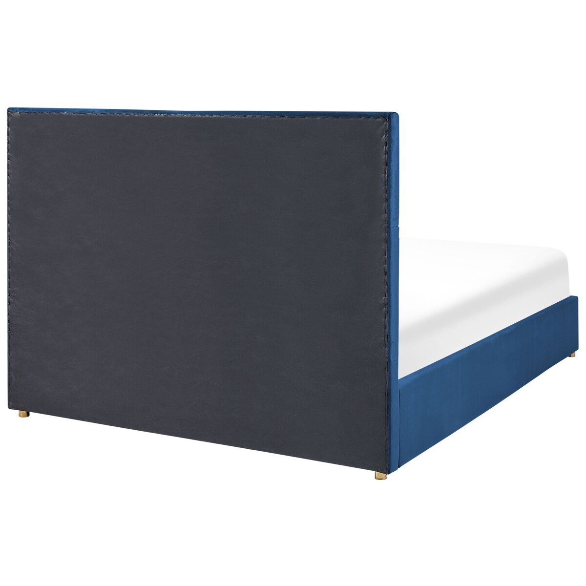 Łóżko welurowe z pojemnikiem 180 x 200 cm niebieskie VERNOYES