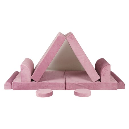 MeowBaby® Velvet Sofa Dziecięca Premium, różowa