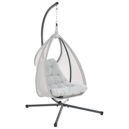 Fotel wiszący ze stojakiem AVEGNO Jasnoszary