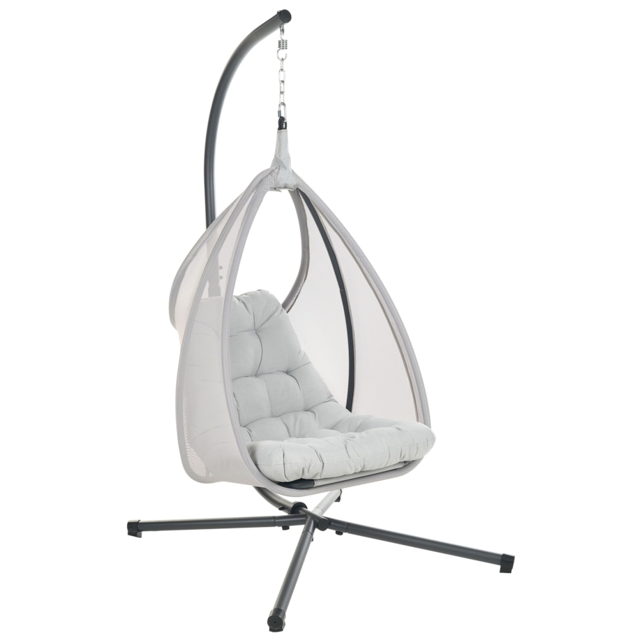 Fotel wiszący ze stojakiem AVEGNO Jasnoszary