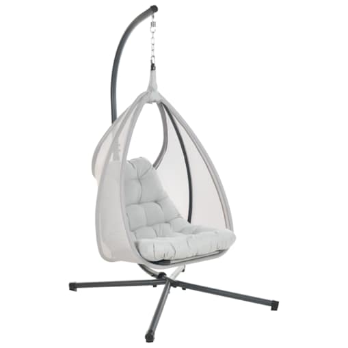 Fotel wiszący ze stojakiem AVEGNO Jasnoszary