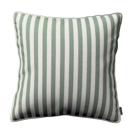 Poszewka Gabi na poduszkę 60x60 zielono-białe pasy (1,5cm)