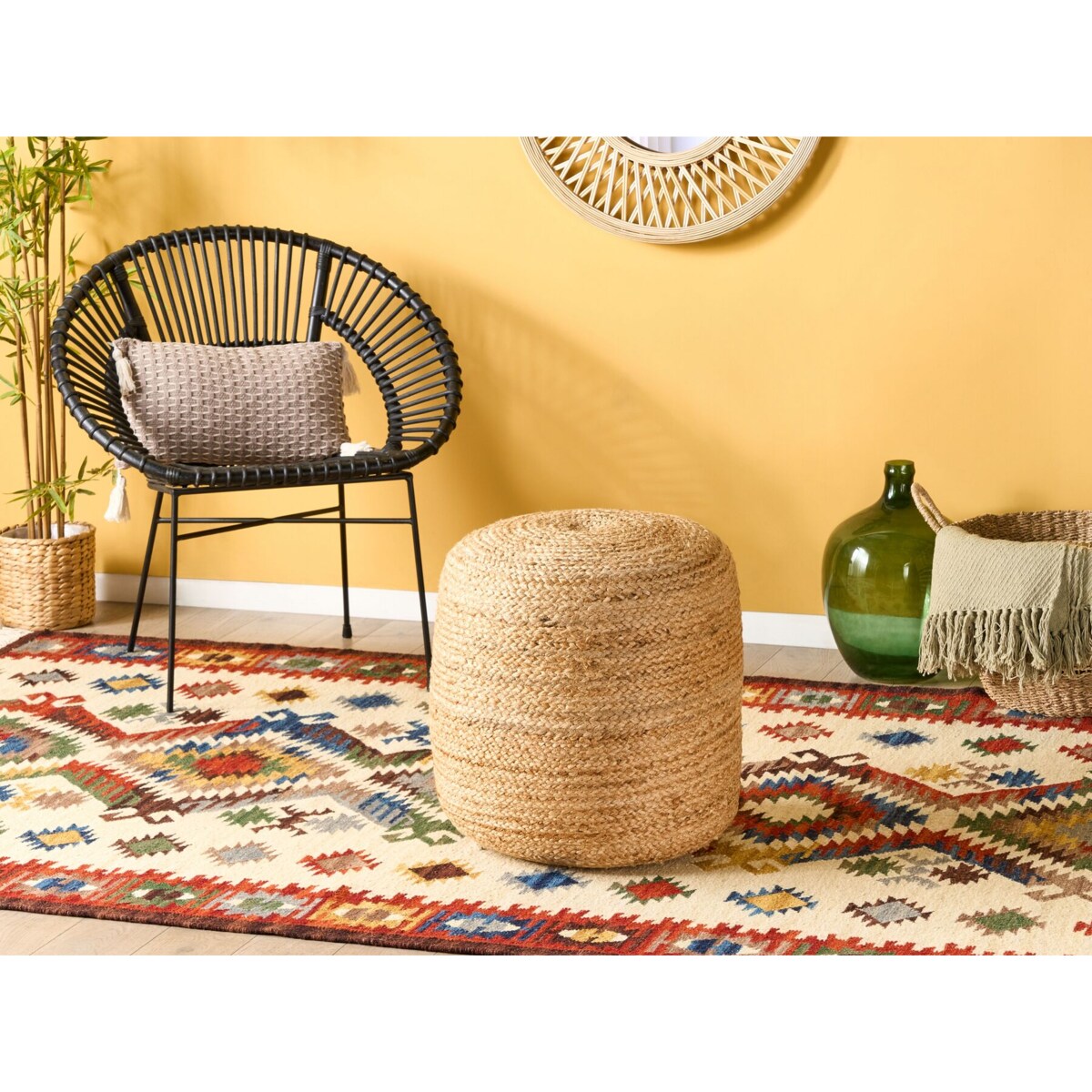 Puf ⌀ 46 cm beżowy DALAMA