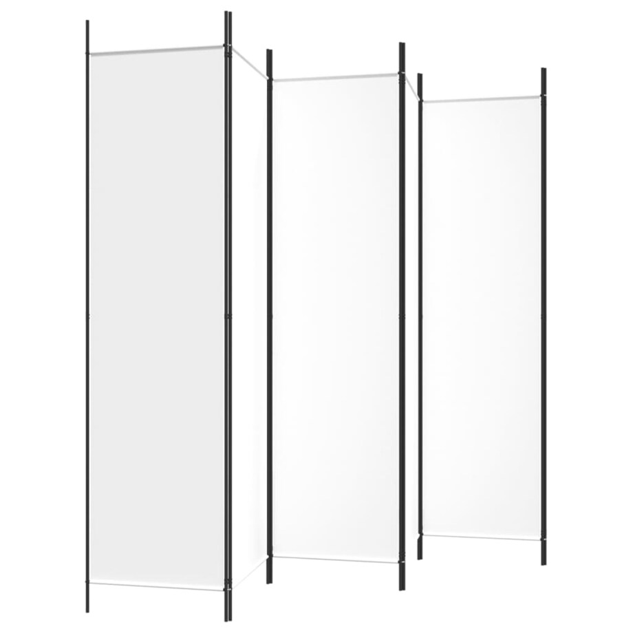 vidaXL Parawan 6-panelowy, biały, 300 x 200 cm, tkanina