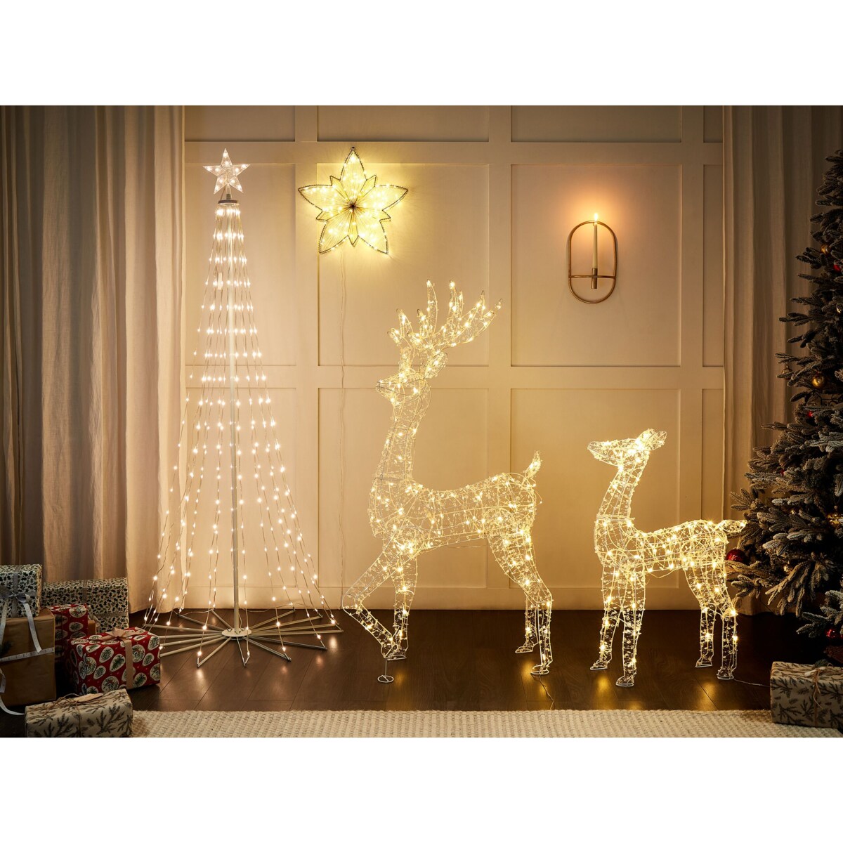 Dekoracja ogrodowa wisząca LED HOFSOS Gwiazda 50 cm Srebrny