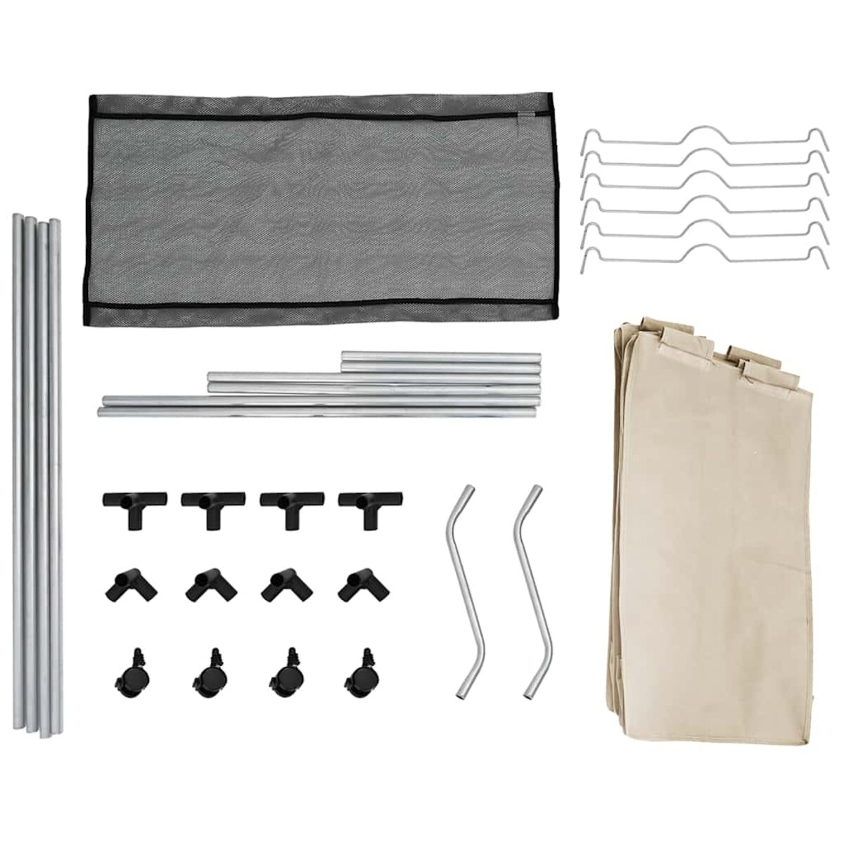 vidaXL Sortownik na pranie z 3 pojemnikami, kremowy, stalowy