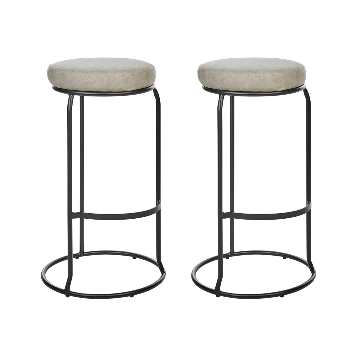 Zestaw 2 stołków barowych ekoskóra szary MILROY