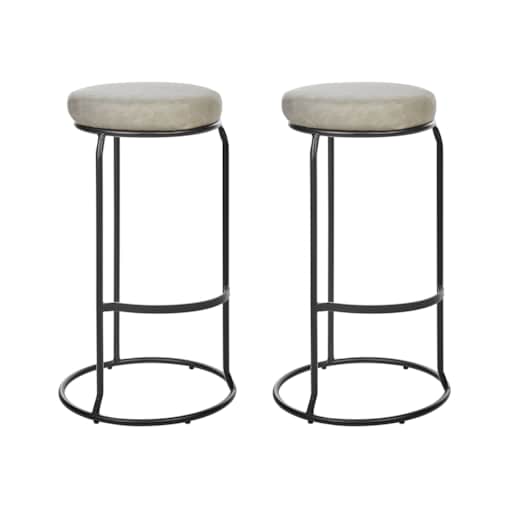 Zestaw 2 stołków barowych ekoskóra szary MILROY