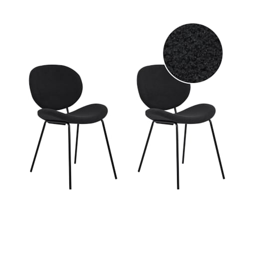 Zestaw 2 krzeseł do jadalni boucle czarny LUANA
