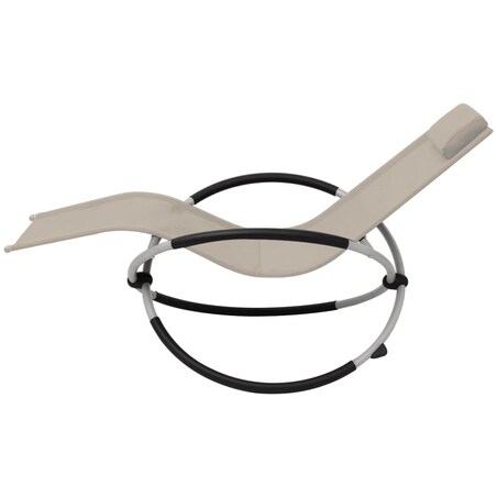 vidaXL Leżak z geometryczną ramą stalowy, kremowy