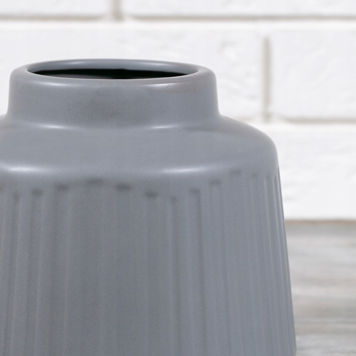 WAZON CERAMICZNY styl nowoczesny, szary 18x16cm