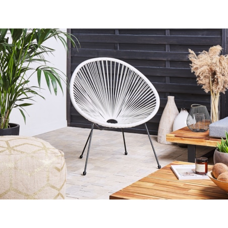 Zestaw mebli balkonowych z technorattanu biały ACAPULCO II