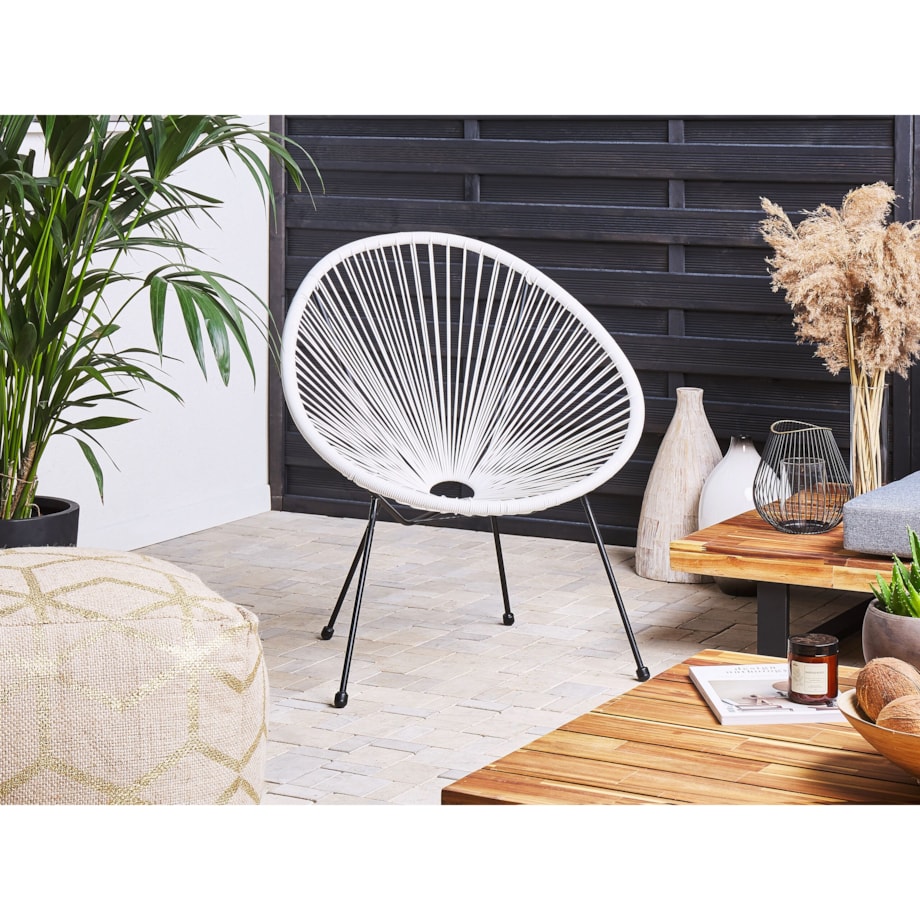 Zestaw mebli balkonowych z technorattanu biały ACAPULCO II