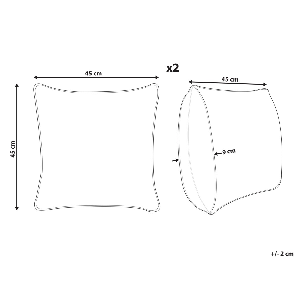 2 poduszki dekoracyjne welurowe motyw ważki 45 x 45 cm granatowe BLUESTEM