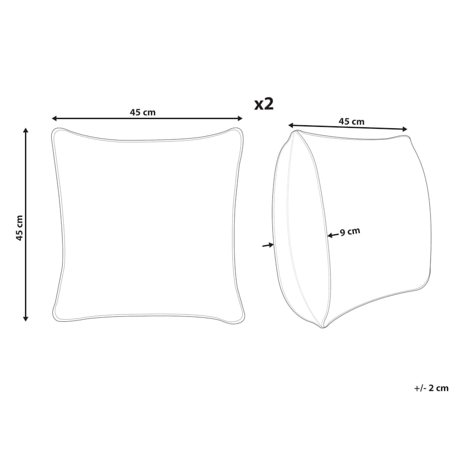 2 poduszki dekoracyjne welurowe motyw ważki 45 x 45 cm granatowe BLUESTEM