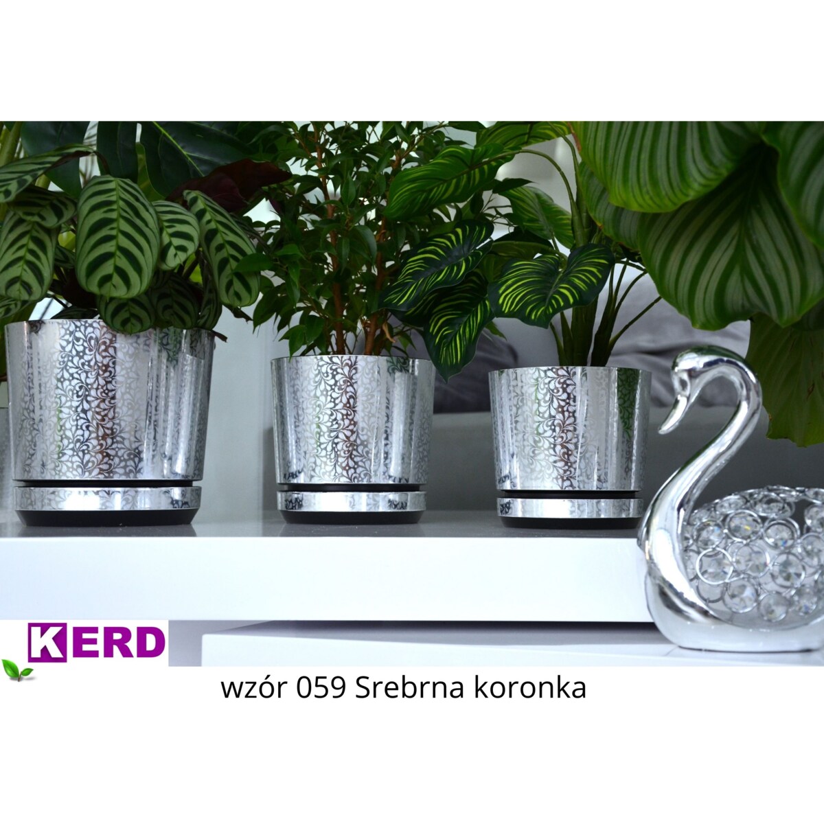 16 cm piękny wzór SREBRNA KORONKA kobieca motyw artystyczny elegancki glamour ekskluzywna wyrafinowana