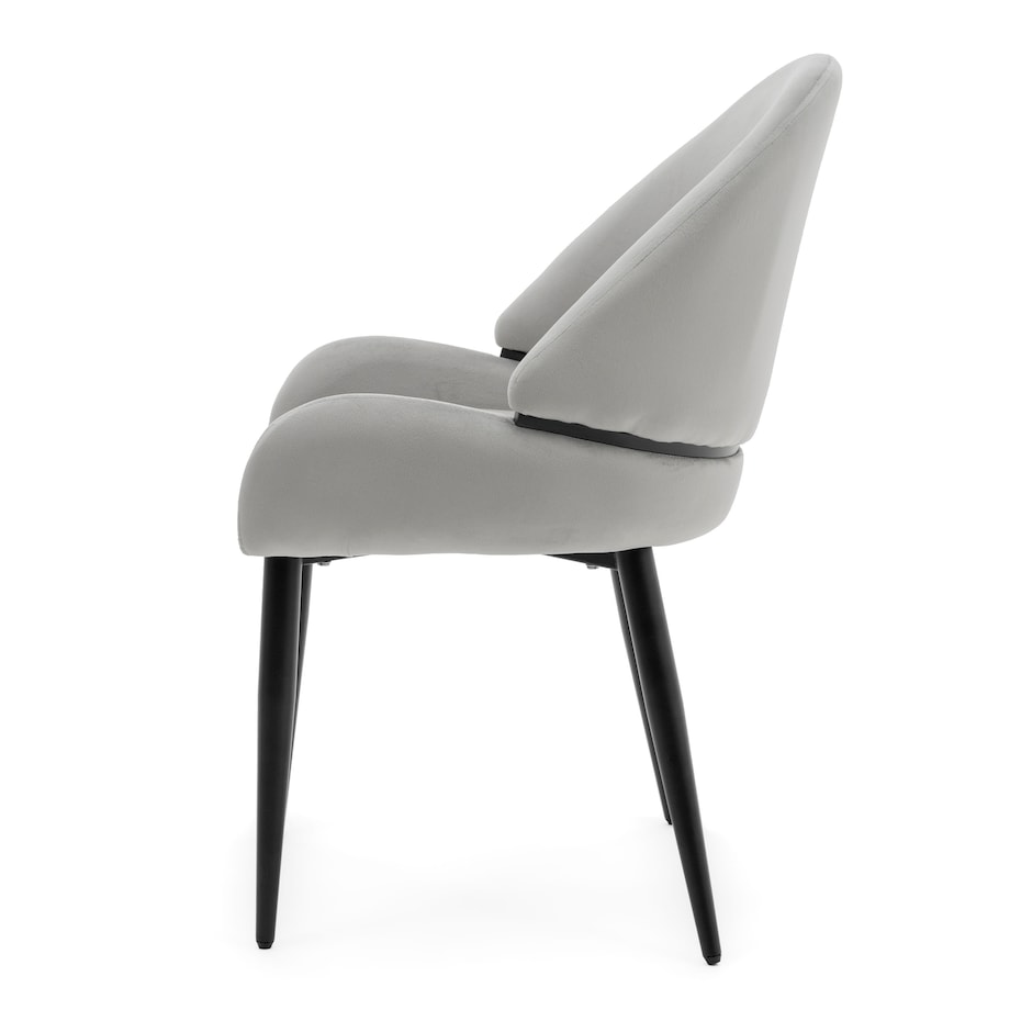 Krzesło tapicerowane welurowe do salonu BERGAMO jasnoszare