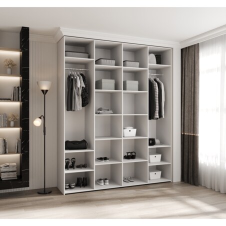 Szafa czterodrzwiowa Como 4 200 gł.50 biały+czarny