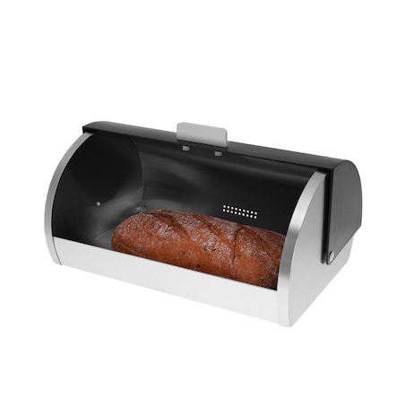 Chlebak stalowy z pokrywą akrylową pojemnik na chleb pieczywo bułki KINGHOFF