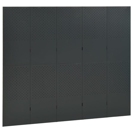 vidaXL Parawany 5-panelowe, 2 szt., antracytowe, 200x180 cm, stalowe