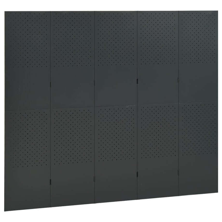 vidaXL Parawany 5-panelowe, 2 szt., antracytowe, 200x180 cm, stalowe