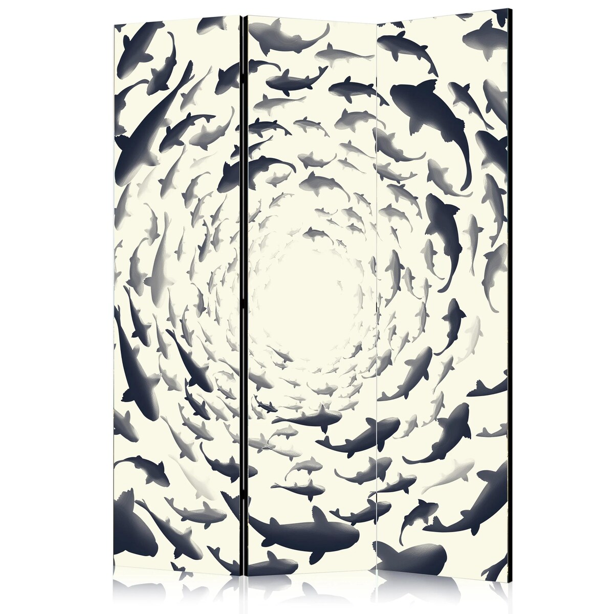 Parawan dwustronny Zwierzęta 135x172 cm 3-częściowy czarny