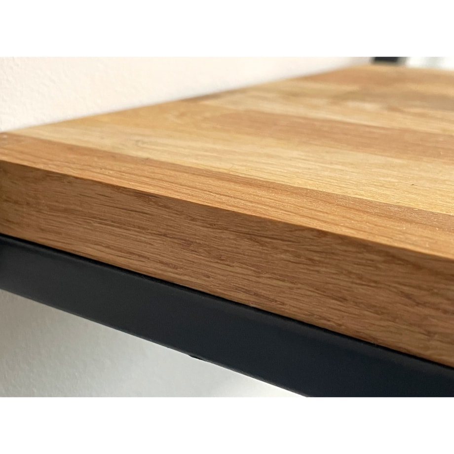 Półka loft hexagon dębowa 60cm 3d