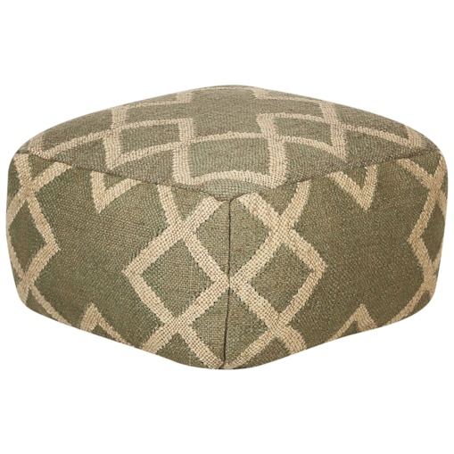 Puf z juty 50 x 50 cm zielono-beżowy GOPI