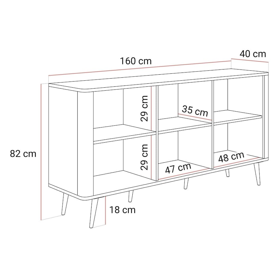 Komoda do sypialni AUTUMN 3D z ryflowanym frontem, kaszmir / orzech