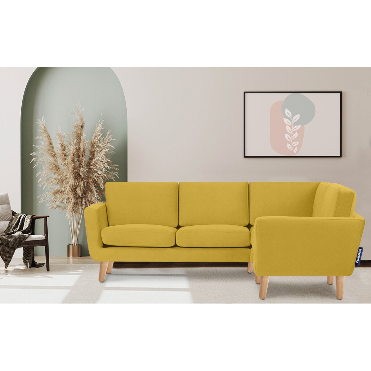 KONSIMO TAGIO Żółty skandynawski narożnik prawy