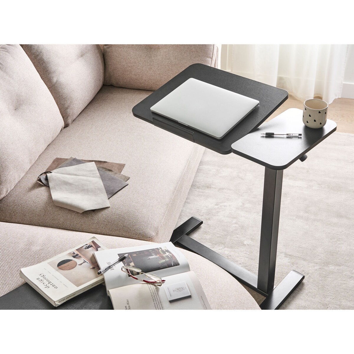 Regulowany stolik pod laptopa SCHOLA Czarny 70 cm 40 cm