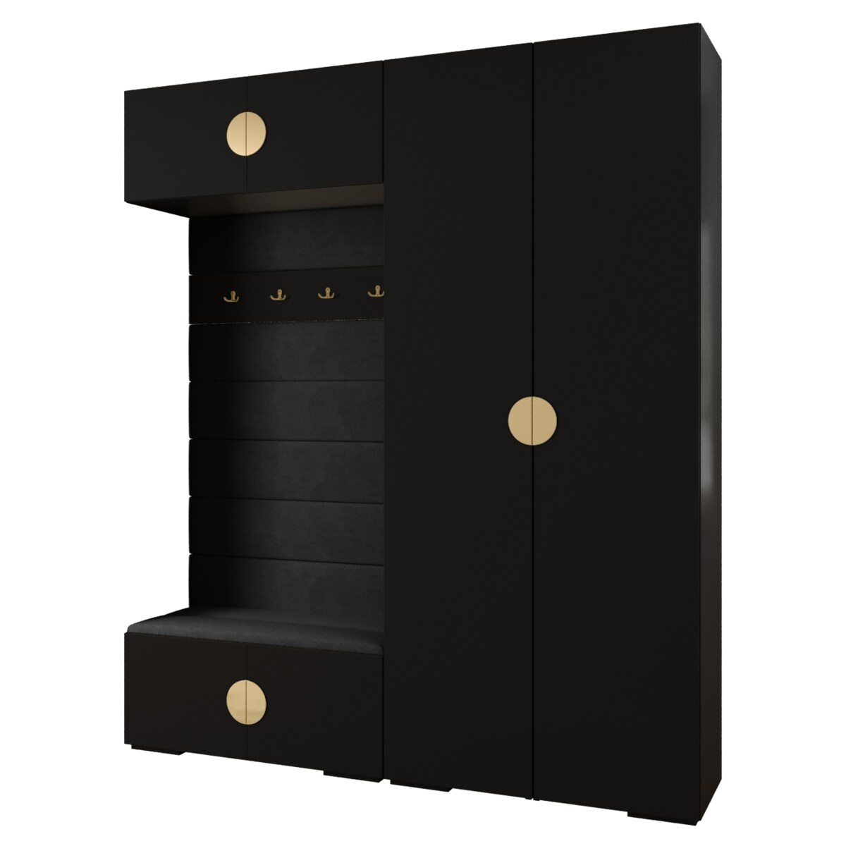 Garderoba do przedpokoju INOVA 4 Z18 czarny+złoty+manila18