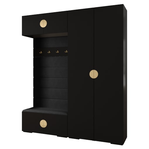 Garderoba do przedpokoju INOVA 4 Z18 czarny+złoty+manila18