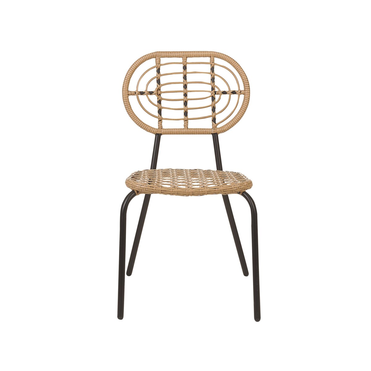 Zestaw 8 krzeseł z technorattanu naturalny PRATELLO