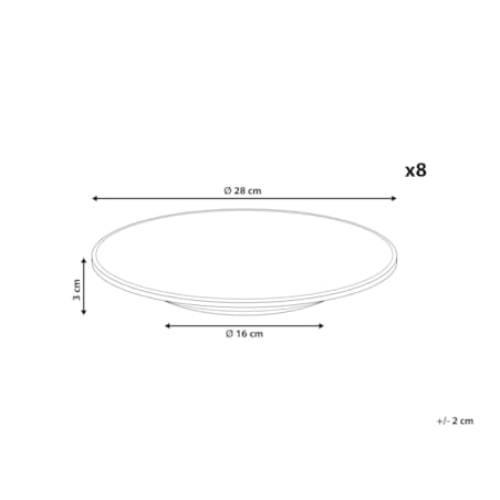 Zestaw 8 dużych talerzy JUNIPER Kamionka Błękitny