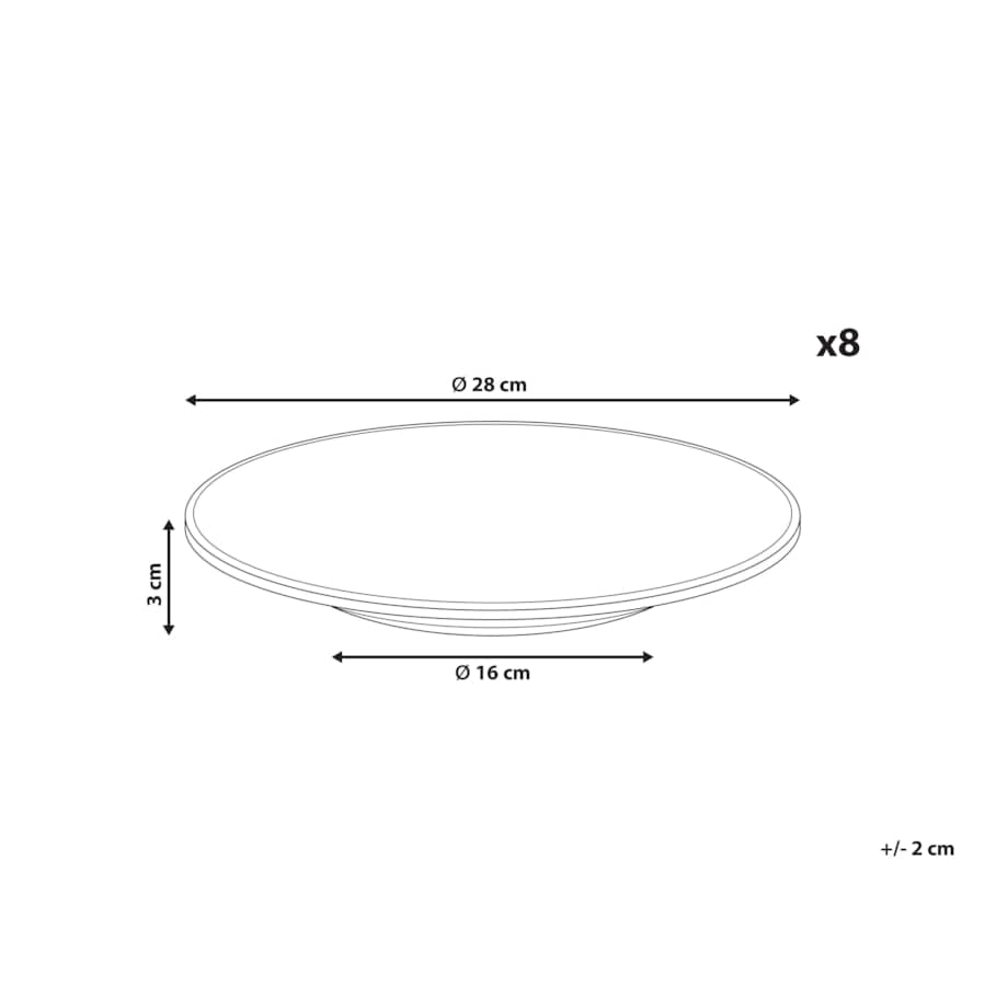 Zestaw 8 dużych talerzy JUNIPER Kamionka Błękitny