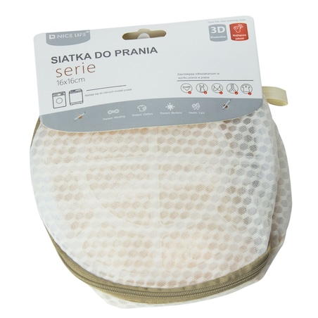 Siatka Worek Na Pranie Ubrań Bielizny Kosz Na Pranie 16X16 Cm Beżowy