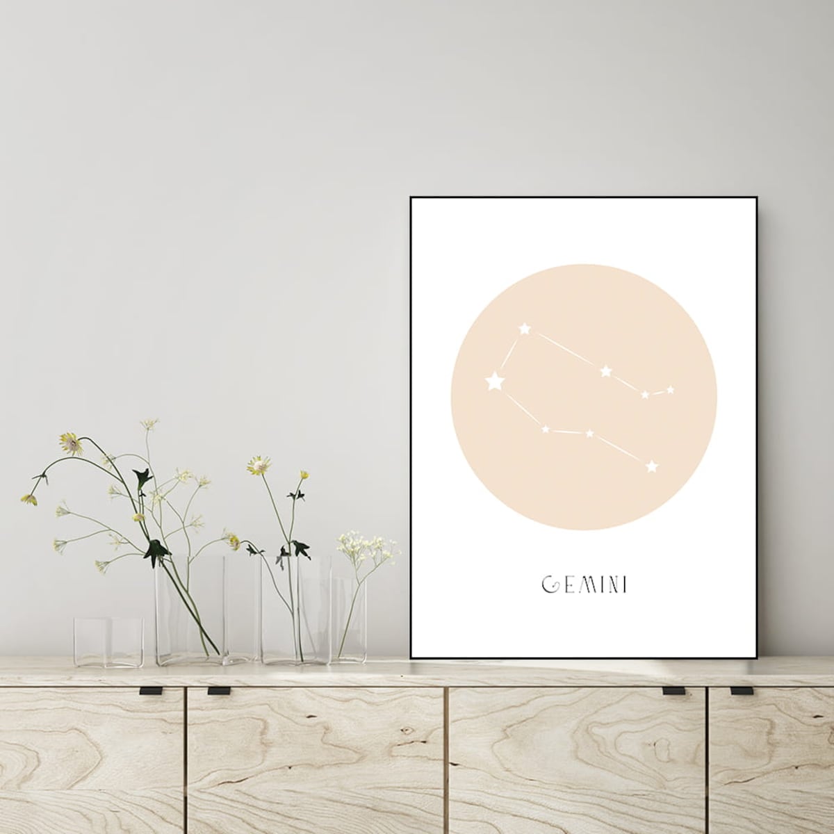 plakat znak zodiaku 2 bliźnięta 21x30 cm