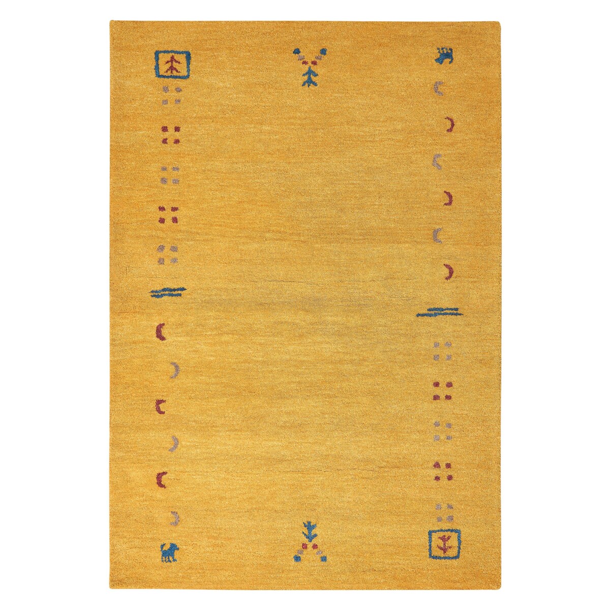 Dywan wełniany gabbeh 140 x 200 cm żółty AKALAN