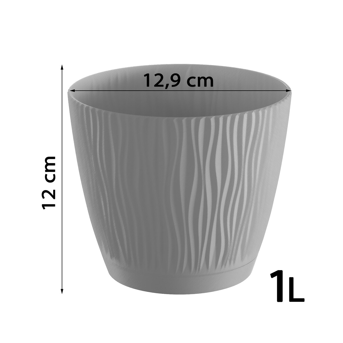 Doniczka Osłonka Okrągła Z Podstawką 12,9 Cm