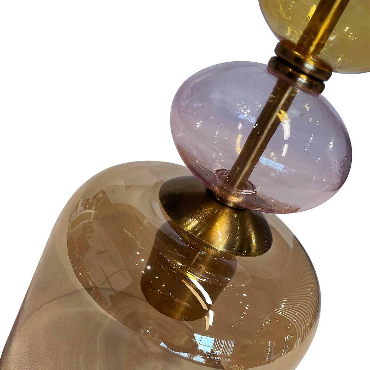 Szklana lampa wisząca Tropea LP-2004/1P S AM Light Prestige retro bursztynowa