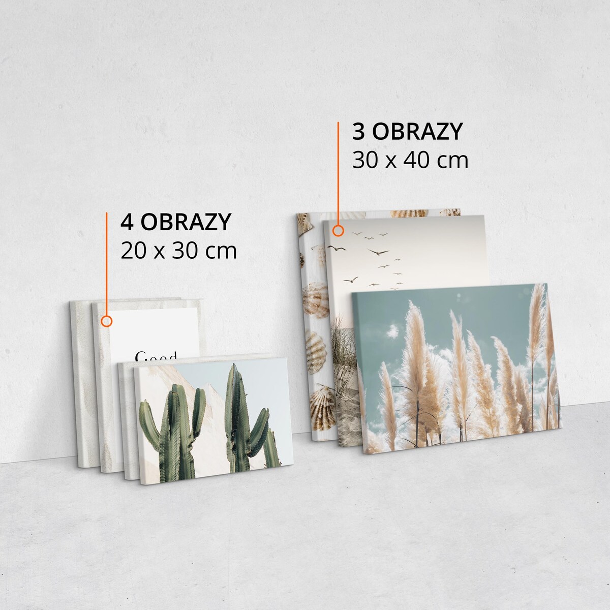 Zestaw Obrazów Do Salonu Muszle PLAŻA Trawa Morze 110x80cm